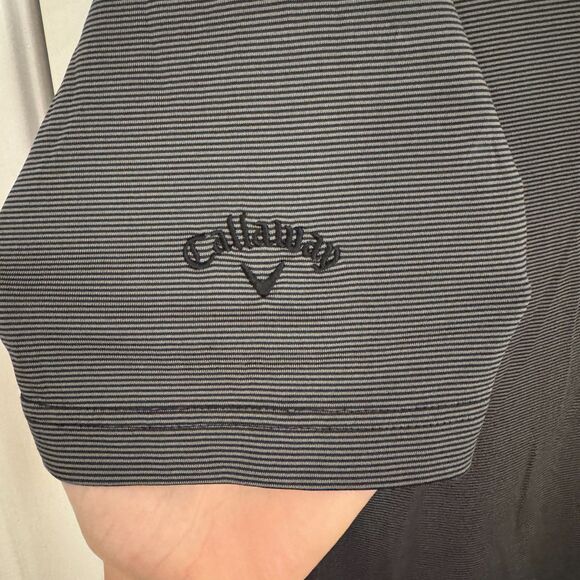 Callaway Men's Performance Short Sleeve Golf Polo Black Striped Size S EUC - Picture 5 of 5